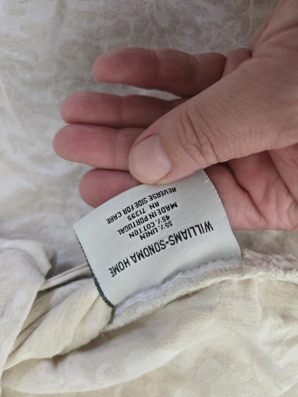 William Sonoma Home Queen Full Duvet Linen Cotton Blend Floral Pattern 96x87in